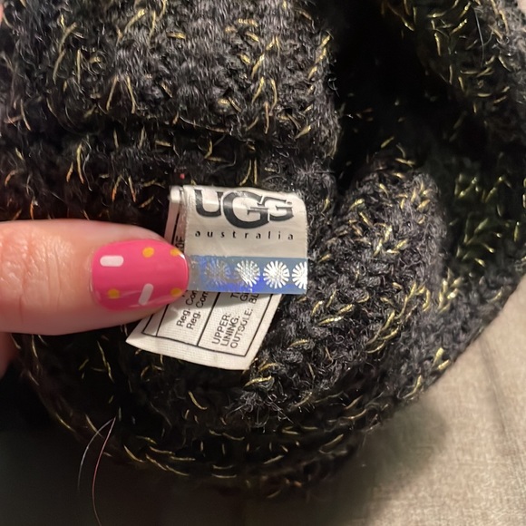 UGG Classic Cardy Knit Gold & Black Sweater Boots Size 6 - Picture 9 of 11